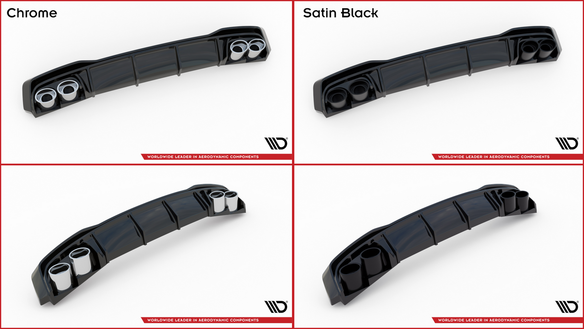 Rear Valance + Exhaust Ends Imitation Audi A7 S-Line C8 / S7 C8 / C8 Facelift / S7 Facelift