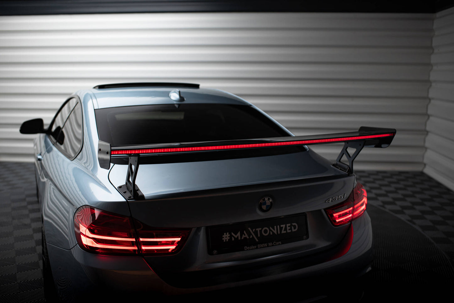 Carbon Spoiler With External Brackets Uprights + LED BMW 4 F32