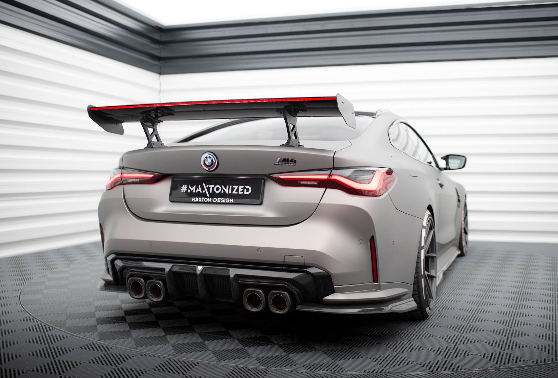 Carbon Spoiler With Internal Brackets Uprights LED BMW M4 G82