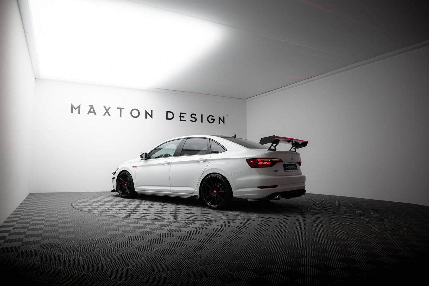 Carbon Spoiler With Internal Brackets Uprights + LED Volkswagen Jetta GLI Mk7