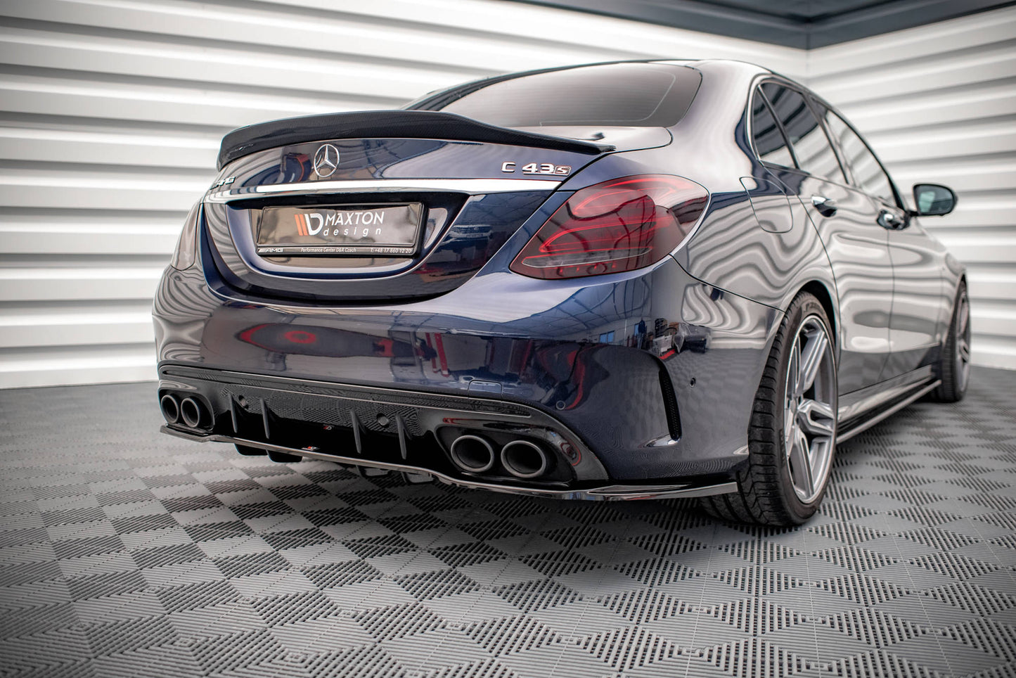 Rear Splitter (with vertical bars) Mercedes-AMG C 43 Sedan  W205 Facelift