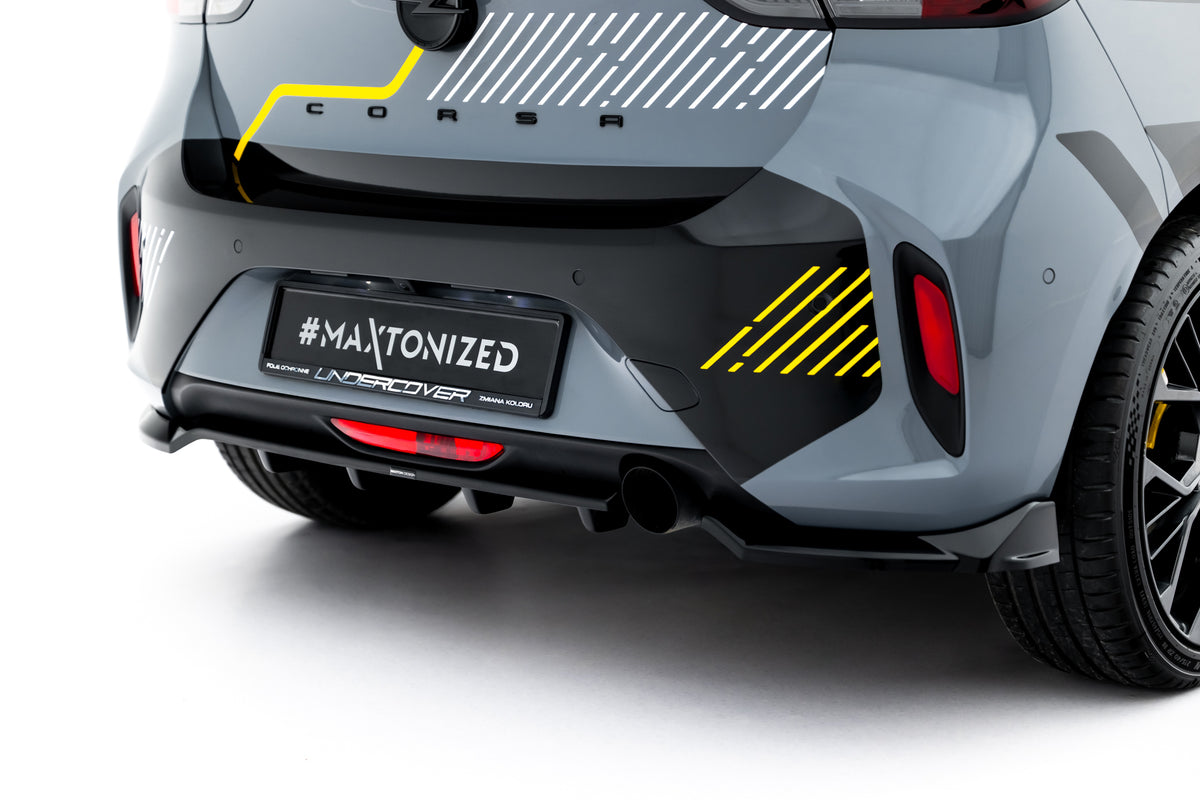 Rear Splitter (with vertical bars) Opel Corsa F Facelift (Mk6 Facelift)