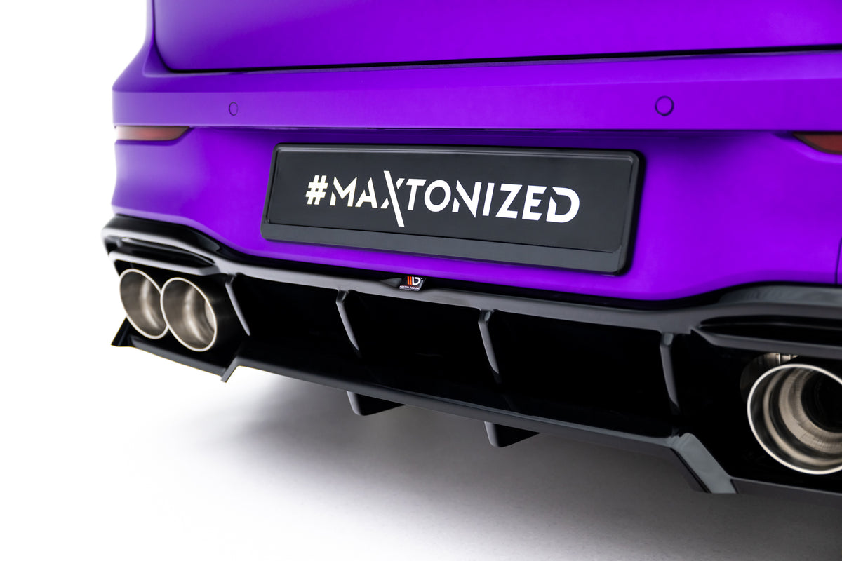 Rear Splitter (with vertical bars) V.2 Volkswagen Golf R Hatchback Mk8 / Mk8 Facelift