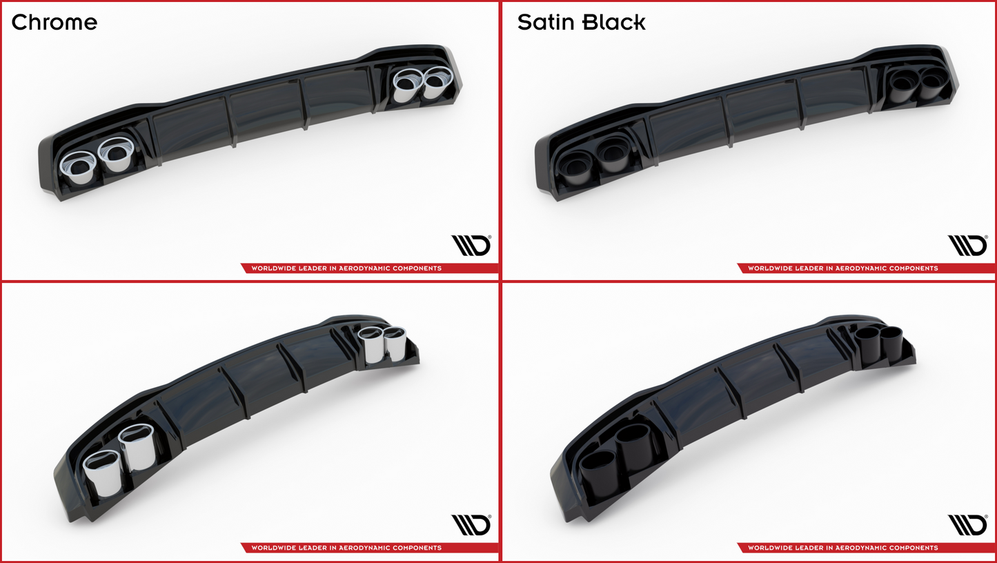 Rear Valance + Exhaust Ends Imitation Audi A7 S-Line C8 / S7 C8 / C8 Facelift / S7 Facelift