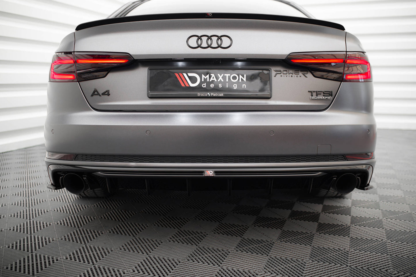 Rear Valance V.1 Audi A4 S-line B9 (Version with single exhaust tips on both sides)