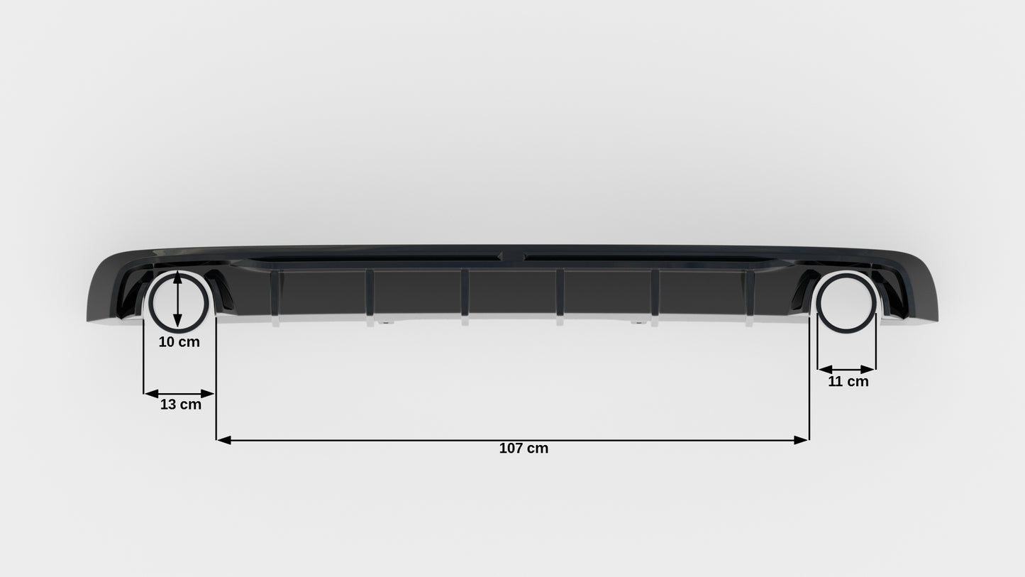Rear Valance V.1 Audi A4 S-line B9 (Version with single exhaust tips on both sides)