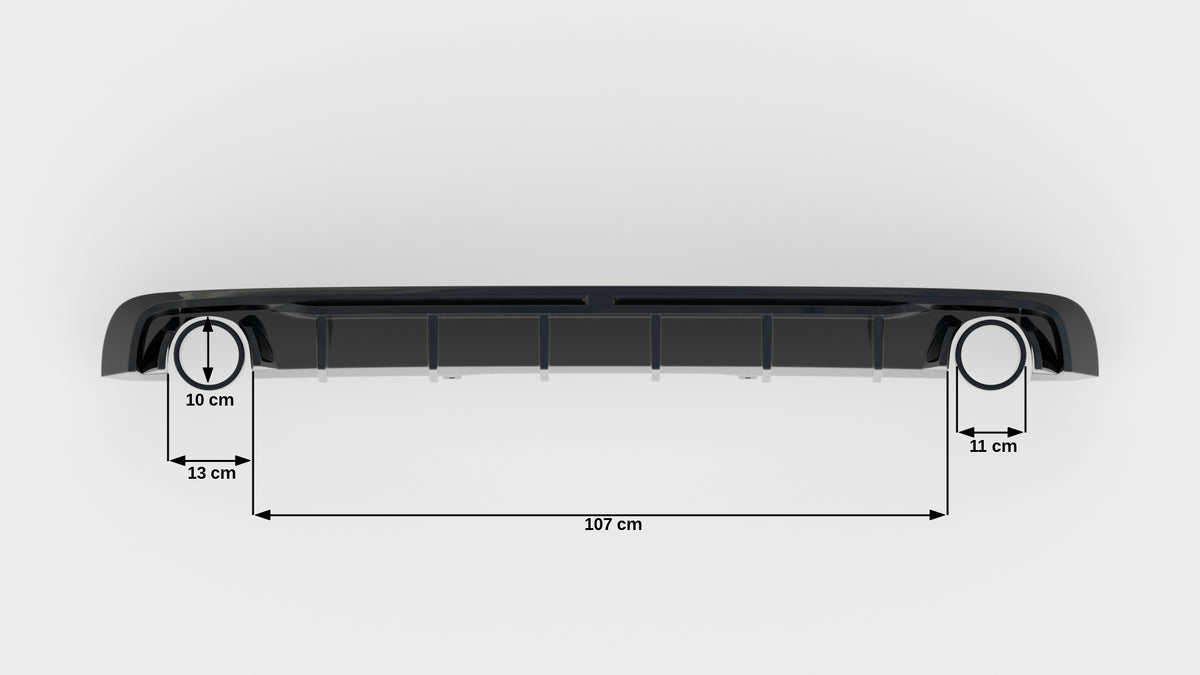 Rear Valance V.1 Audi A4 S-line B9 (Version with single exhaust tips on both sides)