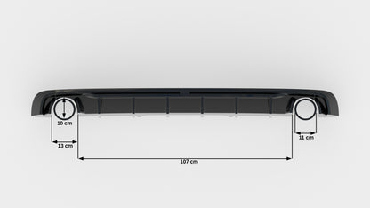 Rear Valance V.1 Audi A4 S-line B9 (Version with single exhaust tips on both sides)