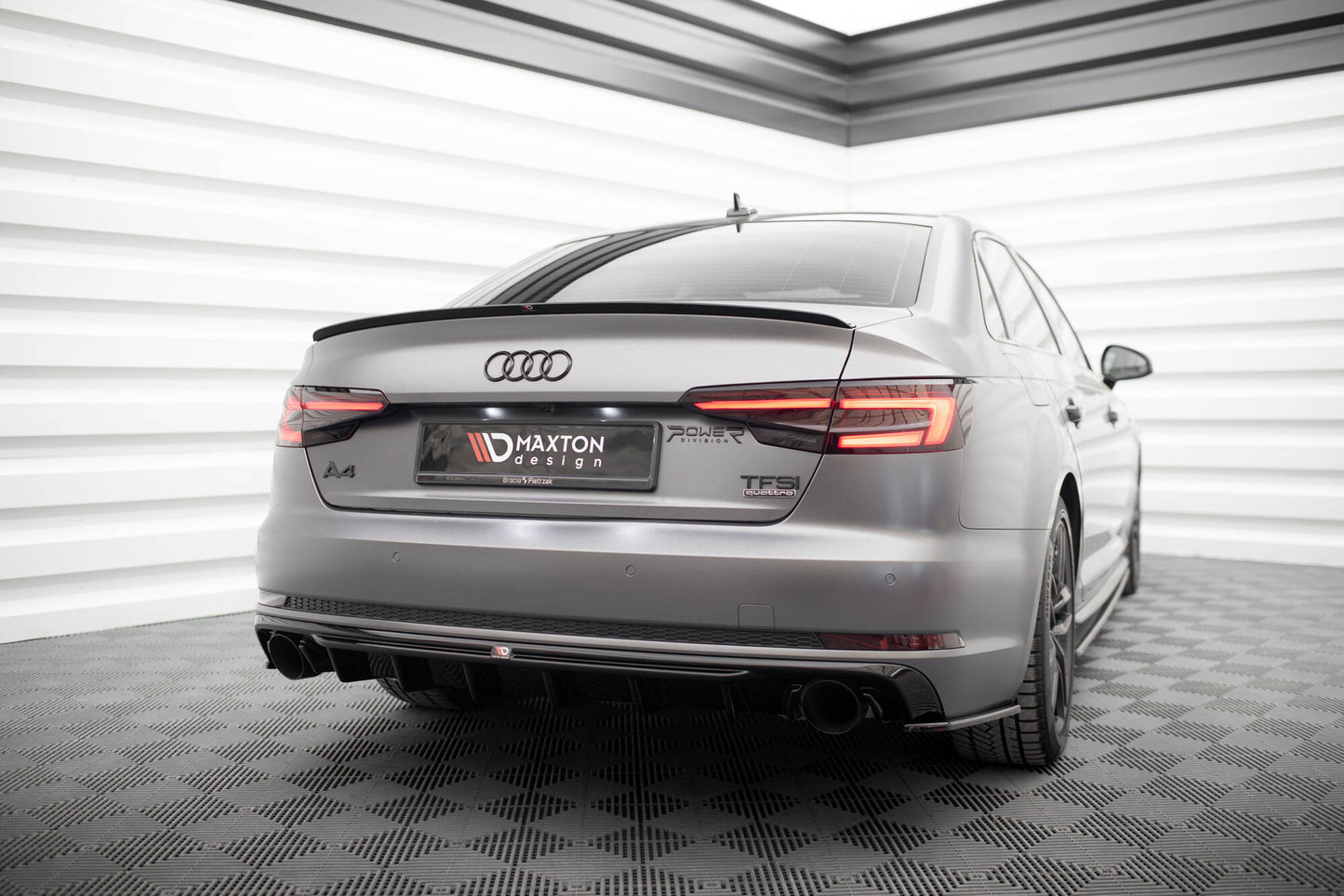 Rear Valance V.1 Audi A4 S-line B9 (Version with single exhaust tips on both sides)