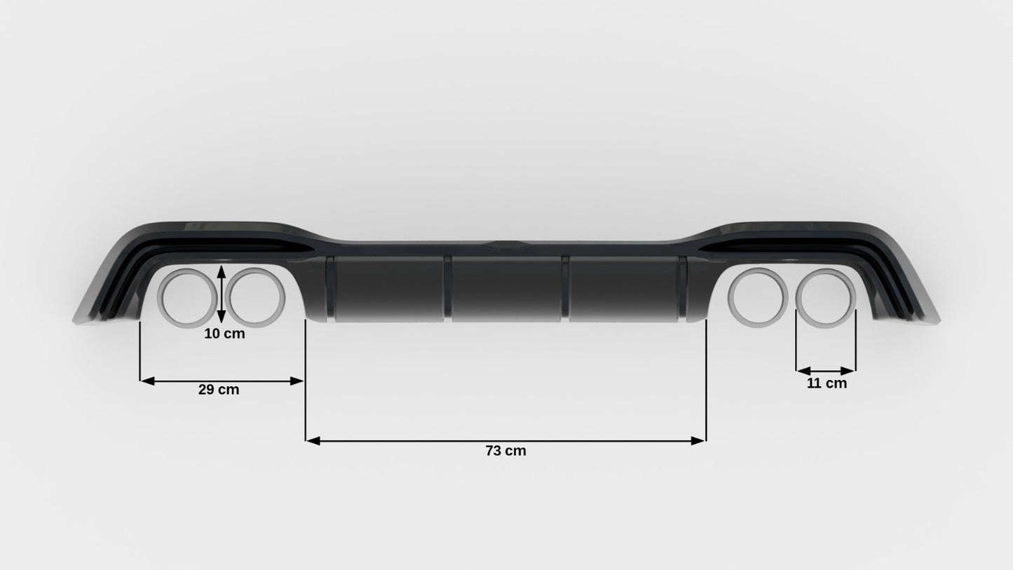 Rear Valance V.2 Volkswagen Golf R Hatchback Mk8 Facelift