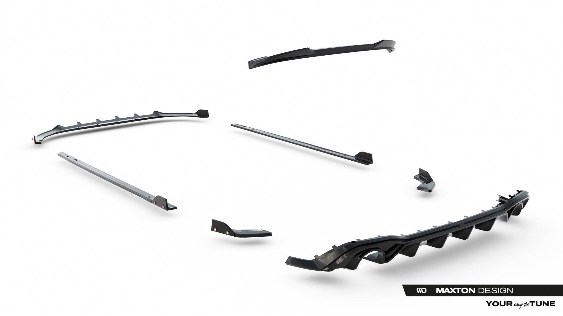 Set of Splitters V.2 Volkswagen Golf GTI Mk8 Facelift