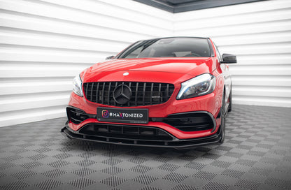 Street Pro Front Splitter + Flaps Mercedes-Benz A 45 AMG Aero W176 Facelift