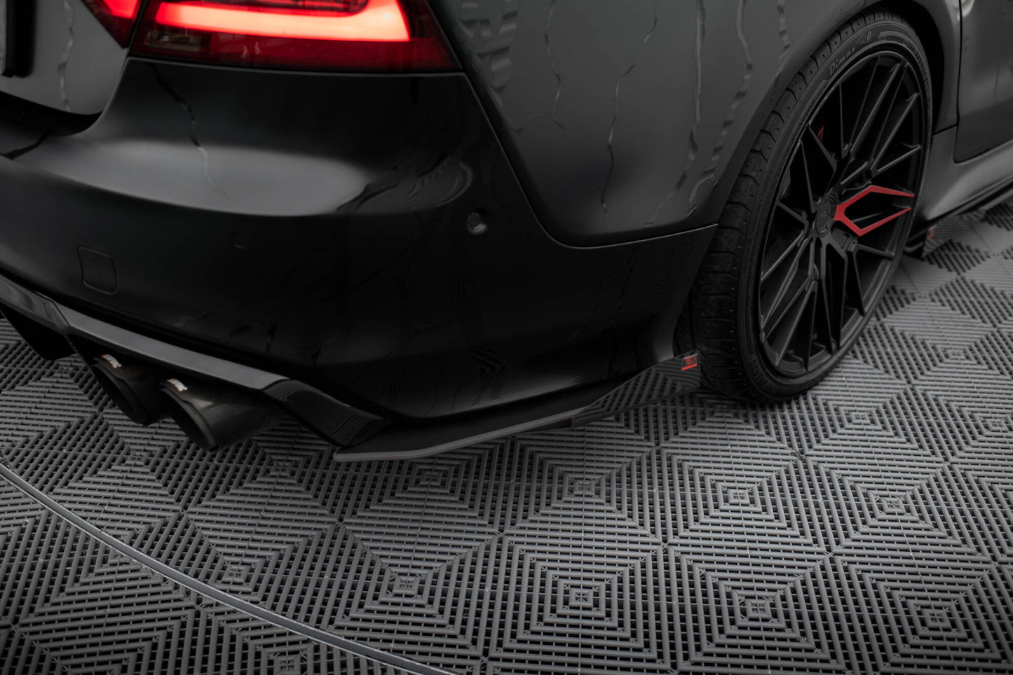 Street Pro Rear Side Splitters + Flaps Audi A7 S-Line C7