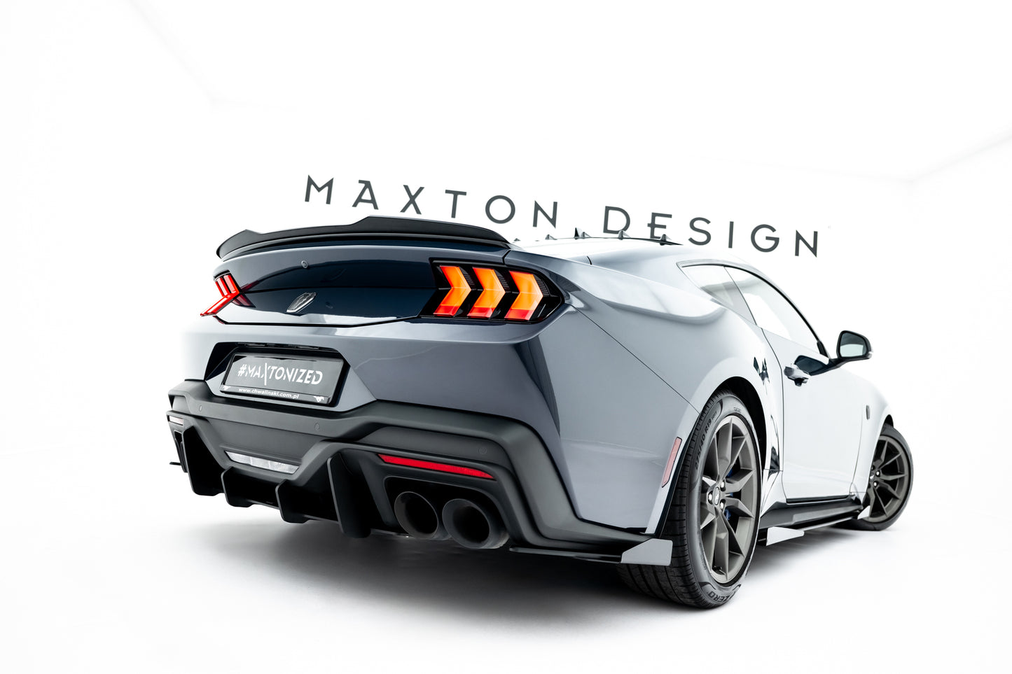 Street Pro Rear Side Splitters + Flaps Ford Mustang Dark Horse Mk7