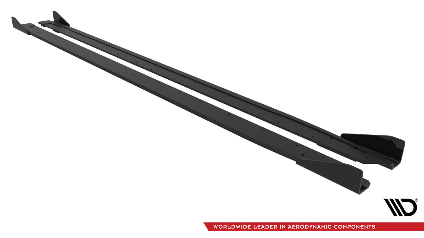 Street Pro Side Skirts Diffusers V.2 + Flaps Audi S3 Sportback / A3 S-line Sportback 8Y / 8Y Facelift